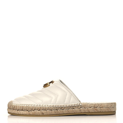 Gucci Nappa Matelasse GG Marmont Espadrille Slippers 39 Great White 1 of 8