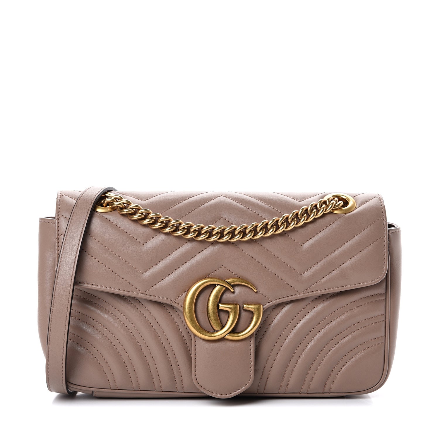 Calfskin Matelasse Small GG Marmont Shoulder Bag Porcelain Rose