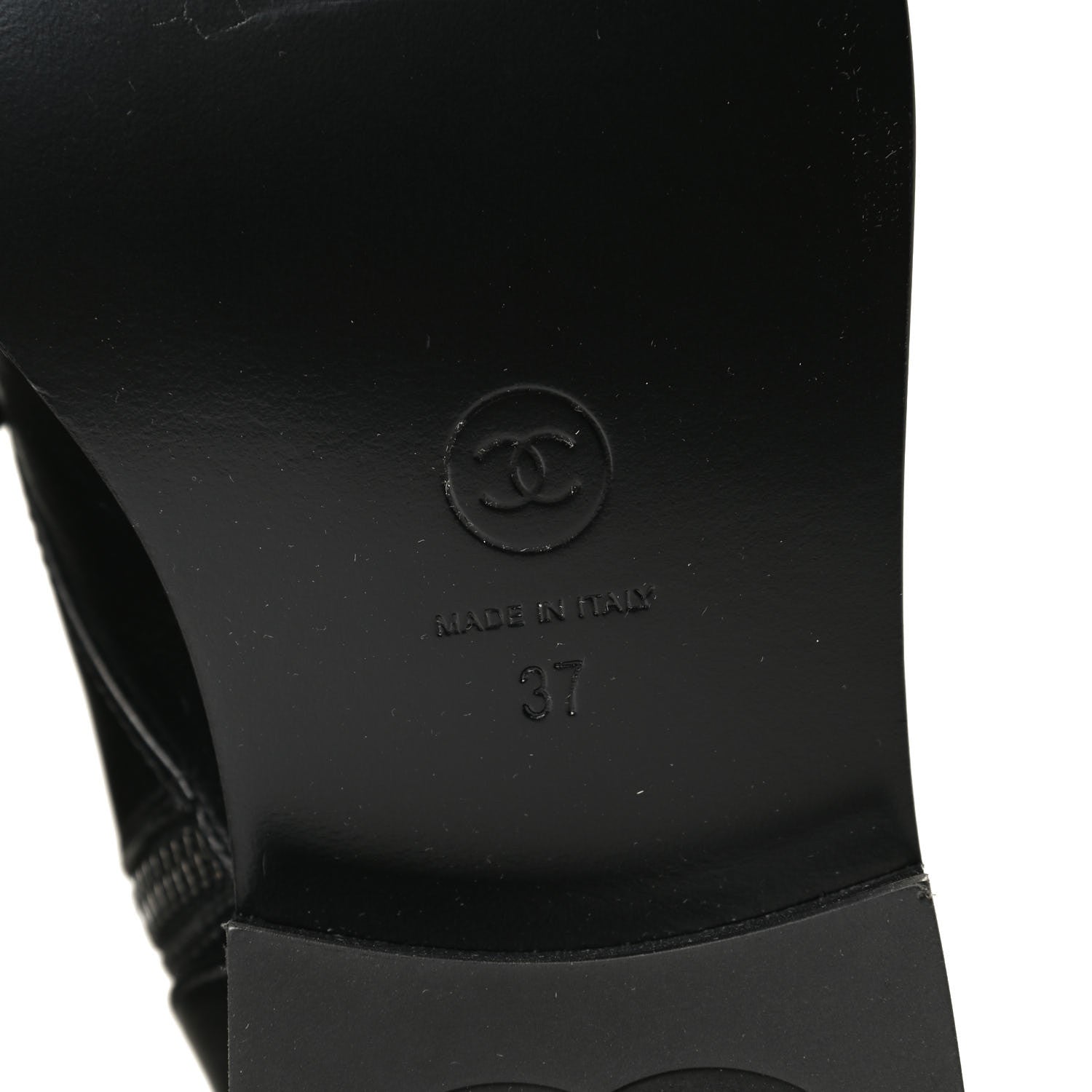 Chanel Calfskin Lace Up Combat Boots 37 Black 6 of 8