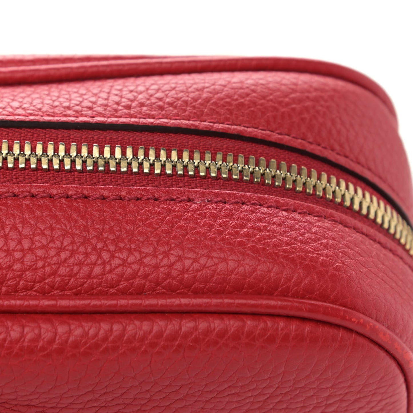 Pebbled Calfskin Small Soho Disco Bag Vibrant Red