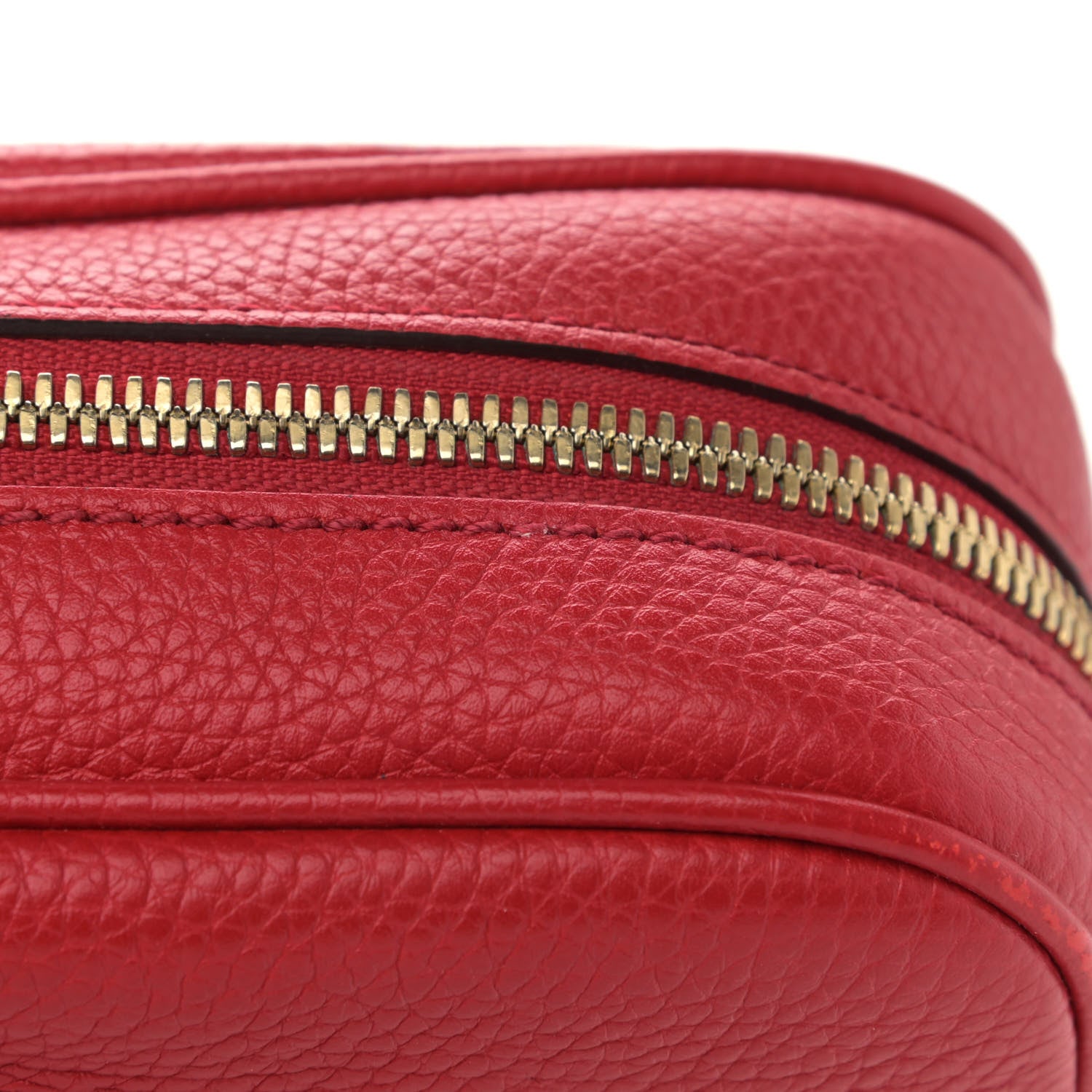 Gucci Pebbled Calfskin Small Soho Disco Bag Vibrant Red 13 of 14
