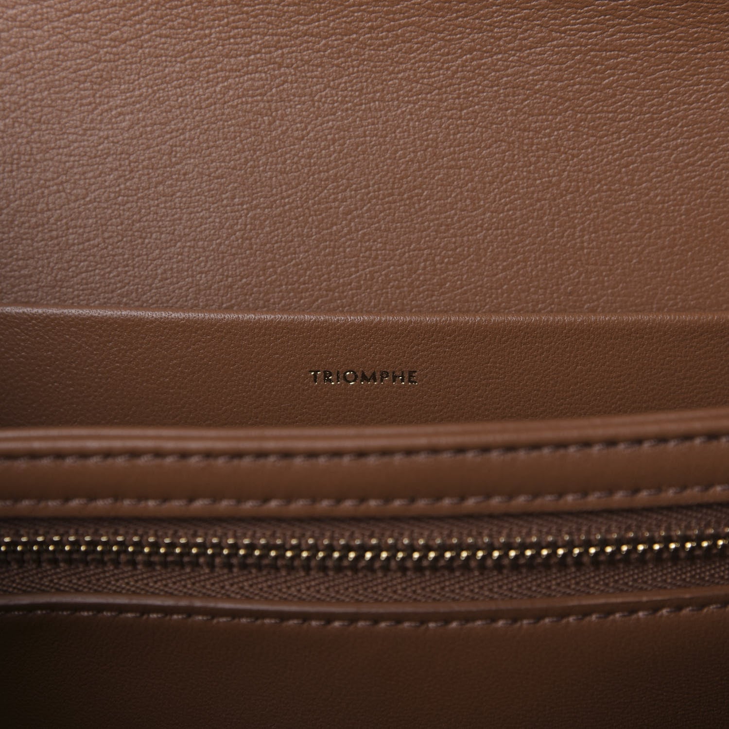 Celine Natural Calfskin Chaine Triomphe Jacquard Canvas Medium Triomphe Bag Navy Tan 9 of 9