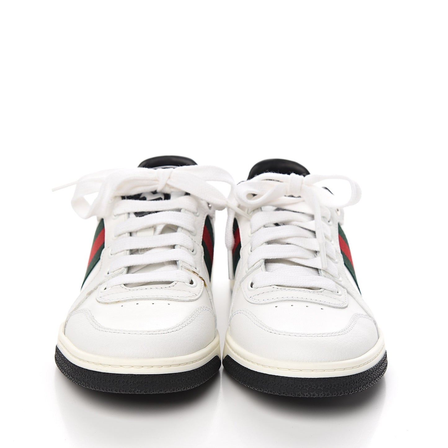 Calfskin Patent Web Mens GG Sneakers 36.5 White