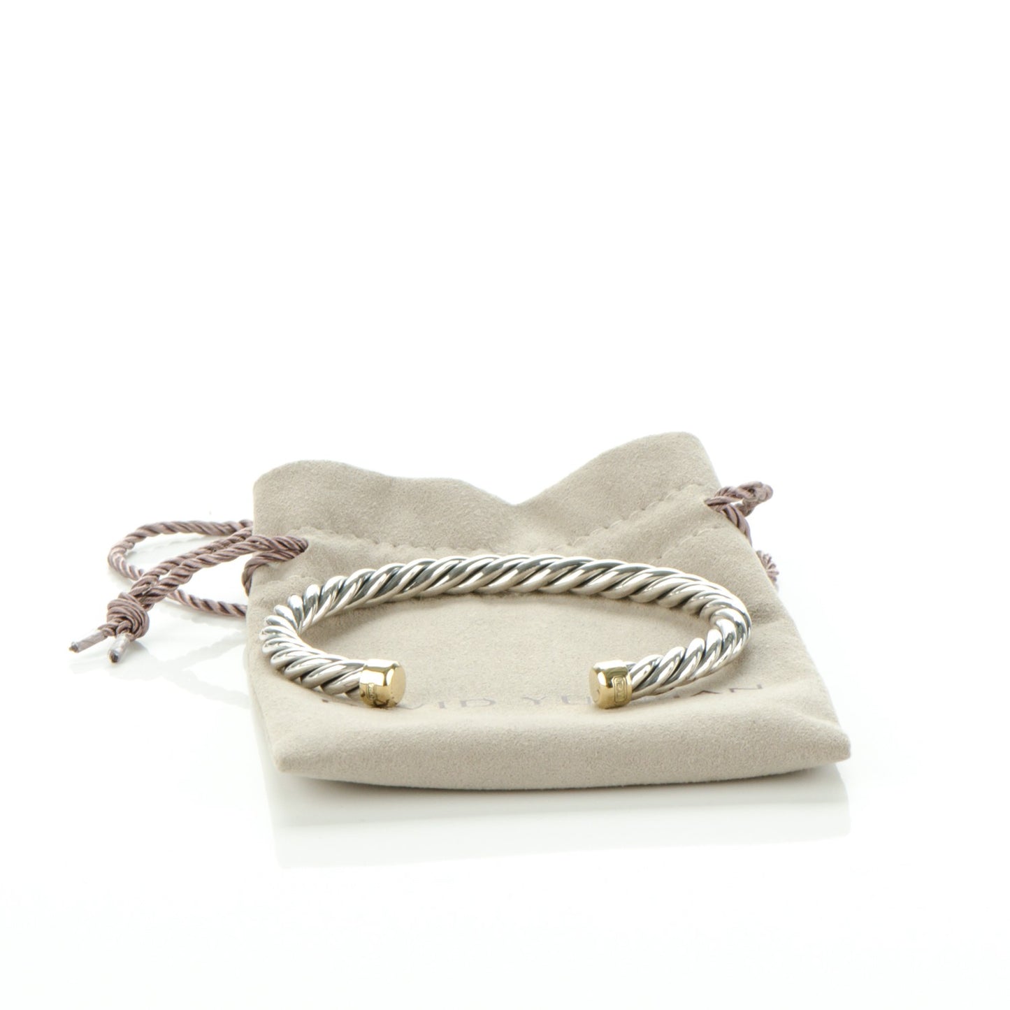 Sterling Silver 18K Yellow Gold 6mm Cable Classics Bracelet