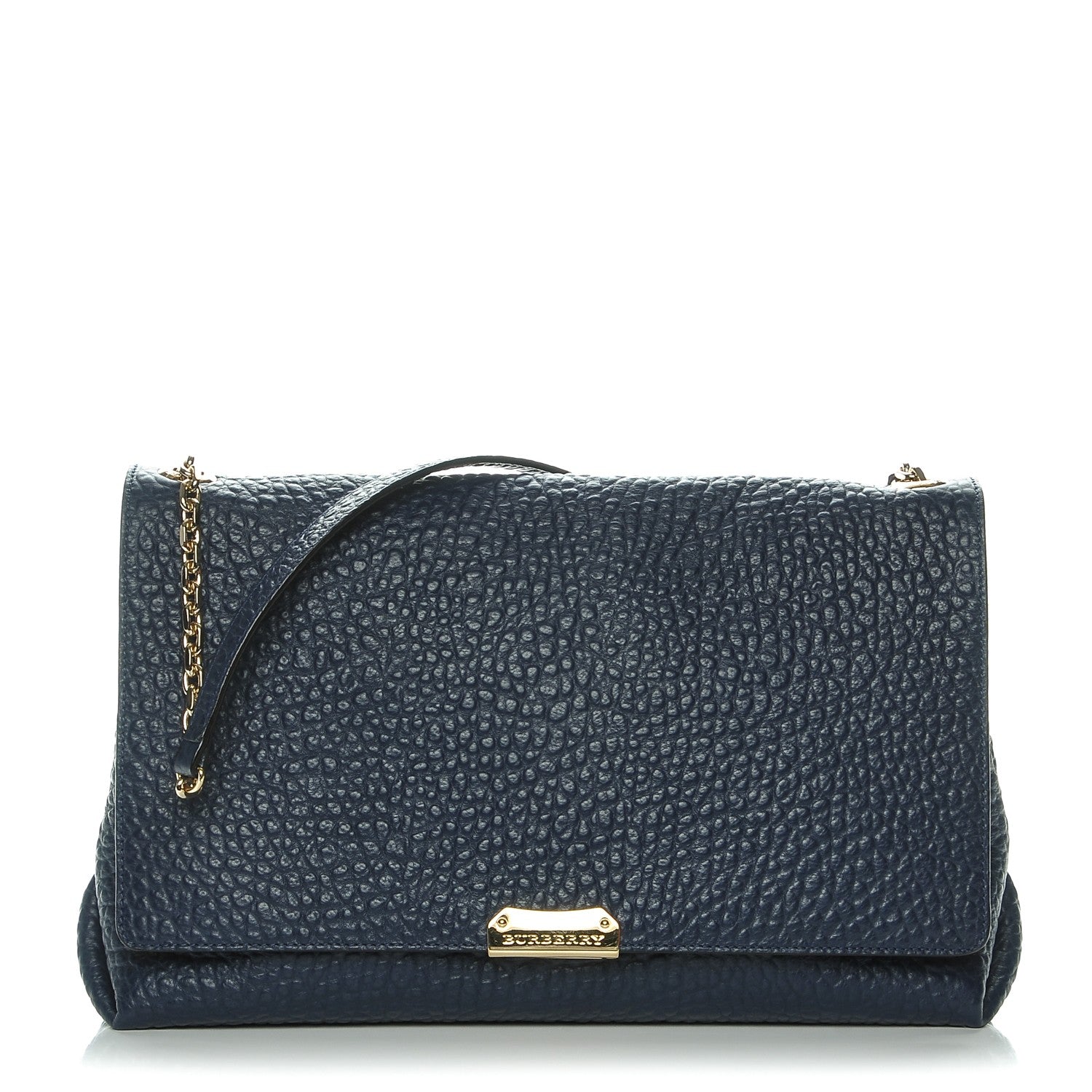 Burberry Signature Grain Large Mildenhall Shoulder Bag Blue 1 of 10