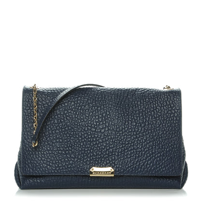 Burberry Signature Grain Large Mildenhall Shoulder Bag Blue 1 of 10