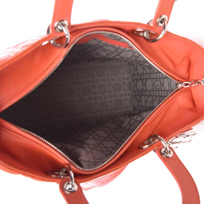 Christian Dior Lambskin Cannage Large Lady Dior Coral 6 of 16