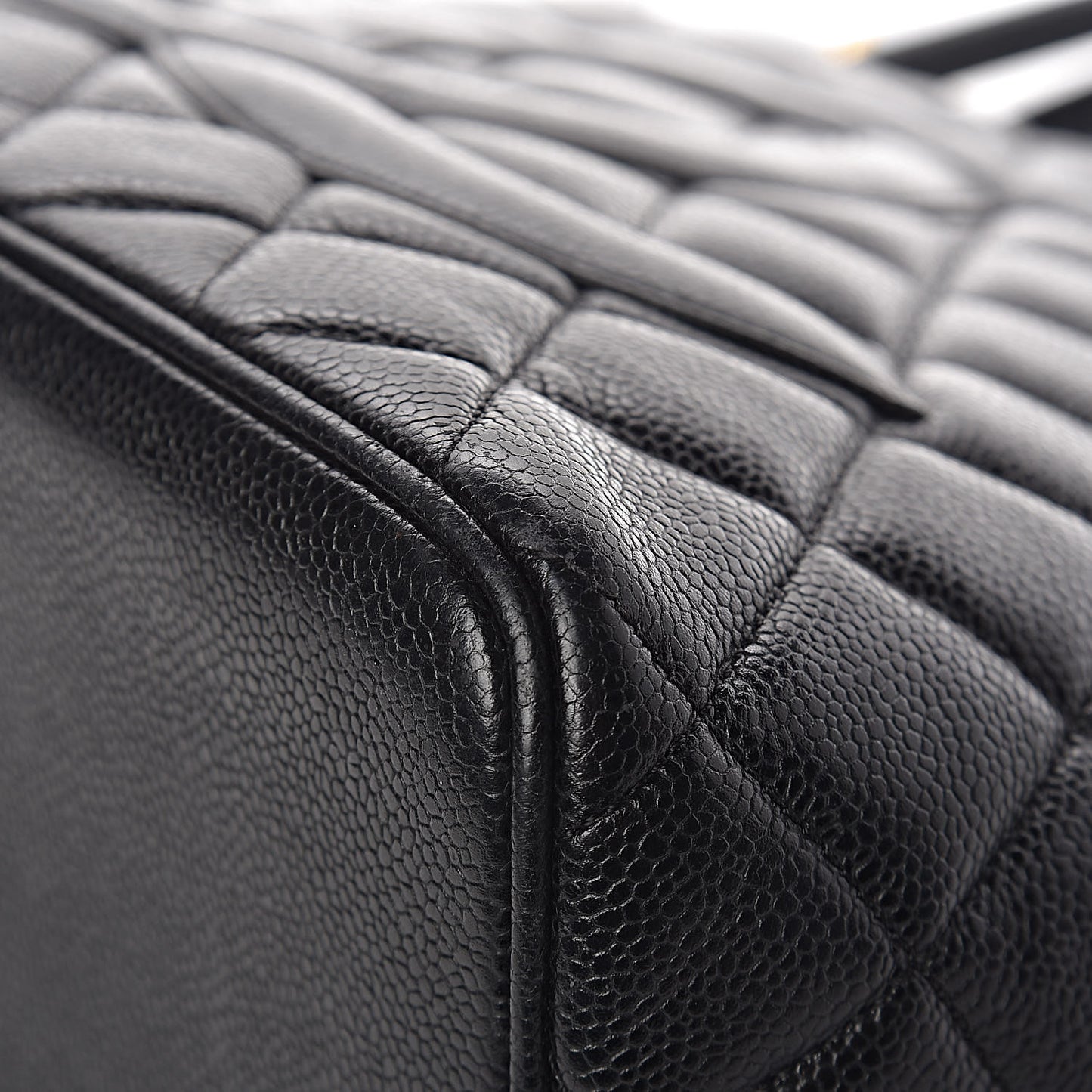 Caviar Quilted Medallion Tote Black