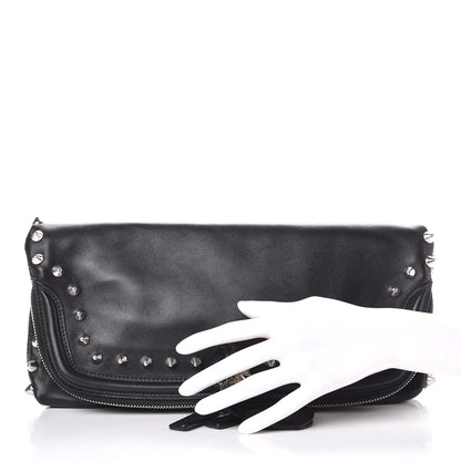 Alexander McQueen Calfskin Studded Padlock Skull Clutch Black 2 of 7