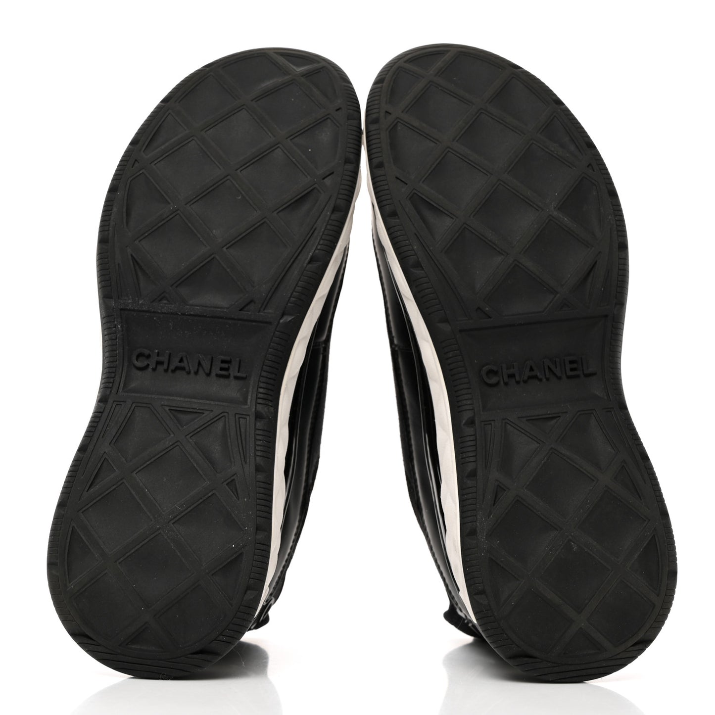 Velvet Calfskin Mixed Fibers CC Sneakers 36.5 Black