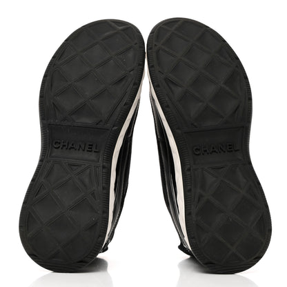 Chanel Velvet Calfskin Mixed Fibers CC Sneakers 36.5 Black 5 of 9