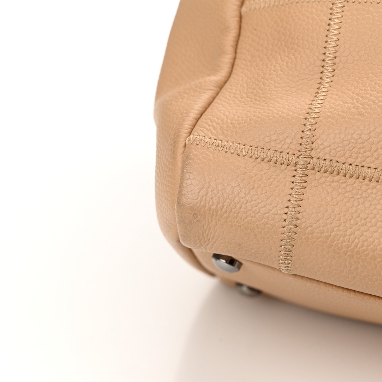 Chanel Caviar Square Stitched Large Tote Beige 19 of 19