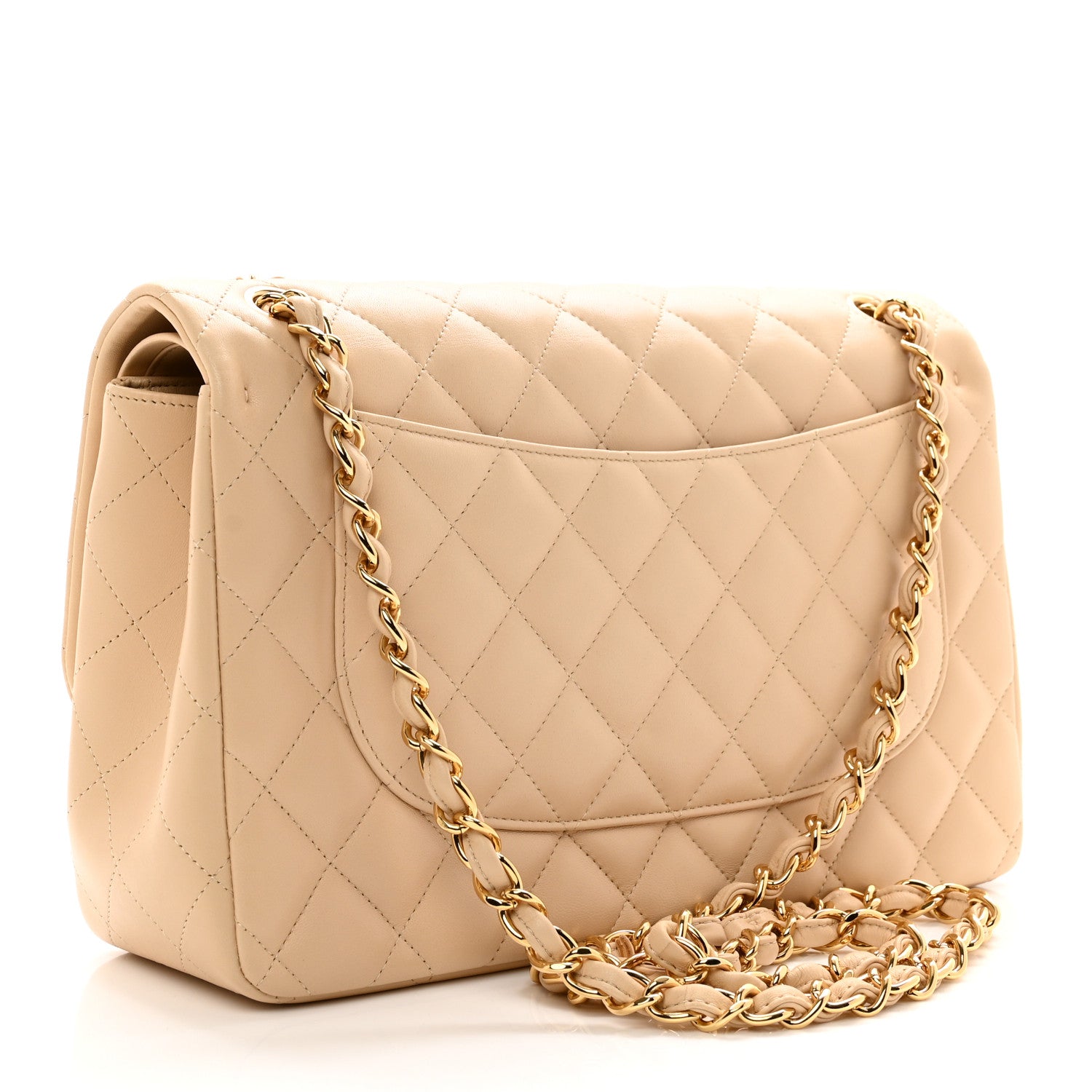 Chanel Lambskin Quilted Jumbo Double Flap Beige Clair 3 of 10