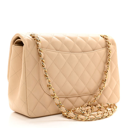 Chanel Lambskin Quilted Jumbo Double Flap Beige Clair 3 of 10