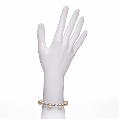 Chanel Baguette Crystal Pearl CC Bracelet Silver 2 of 6