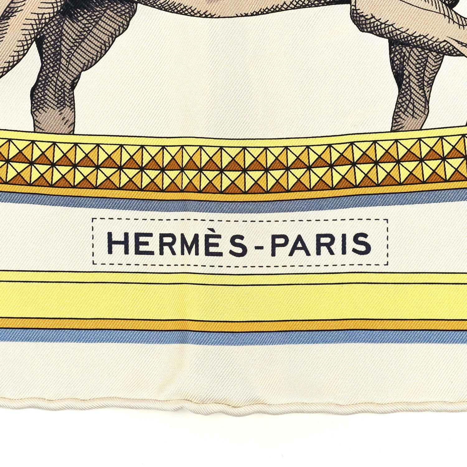 Hermes Silk Grand Apparat Forever Scarf 90 Creme Gold Multicolore 3 of 5