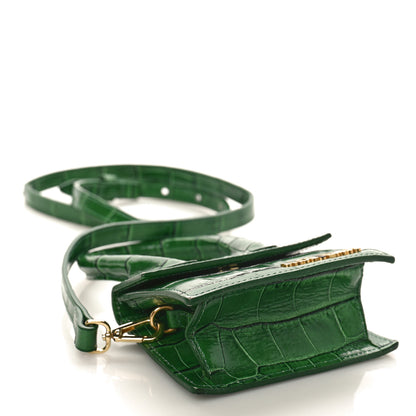 Jacquemus Calfskin Crocodile Embossed Le Chiquito Green 4 of 12