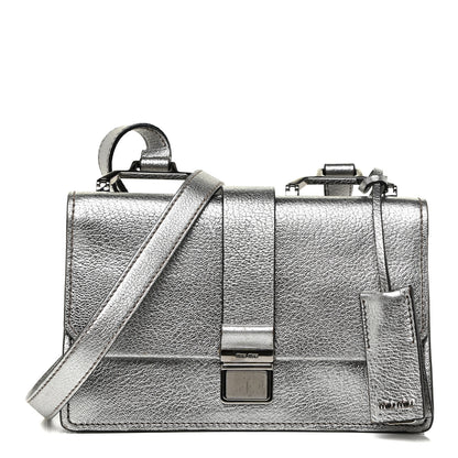 Miu Miu Metallic Goatskin Bandoliera Madras Shoulder Bag Chrome 1 of 19