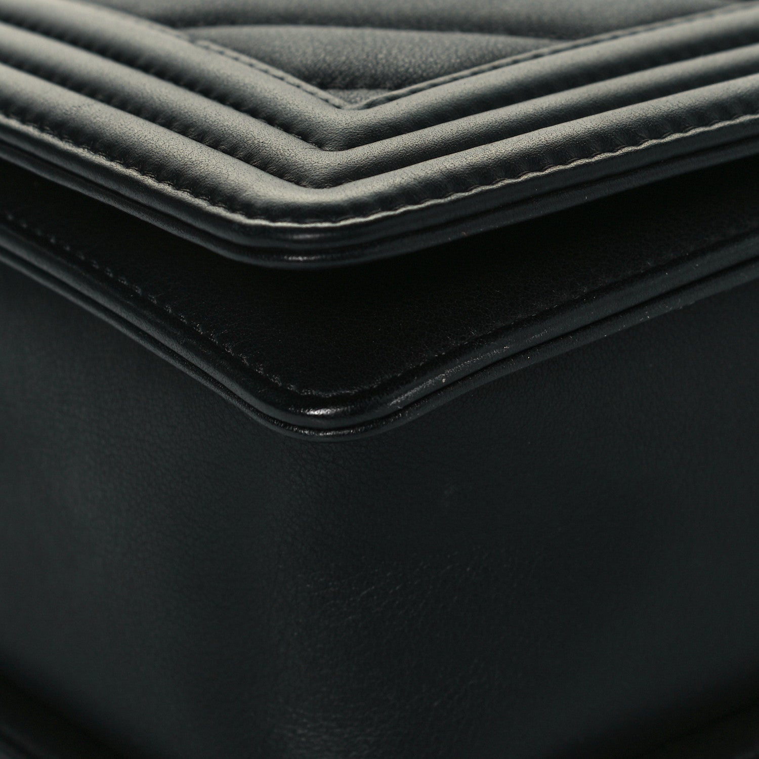 Chanel Calfskin Chevron Quilted New Medium Boy Flap Black 9 of 13