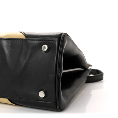 Gucci Smooth Calfskin Diagonal Striped Small Zumi Top Handle Bag Black Beige 10 of 10