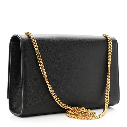 Saint Laurent Grain De Poudre Medium Classic Monogram Kate Satchel Black 3 of 11