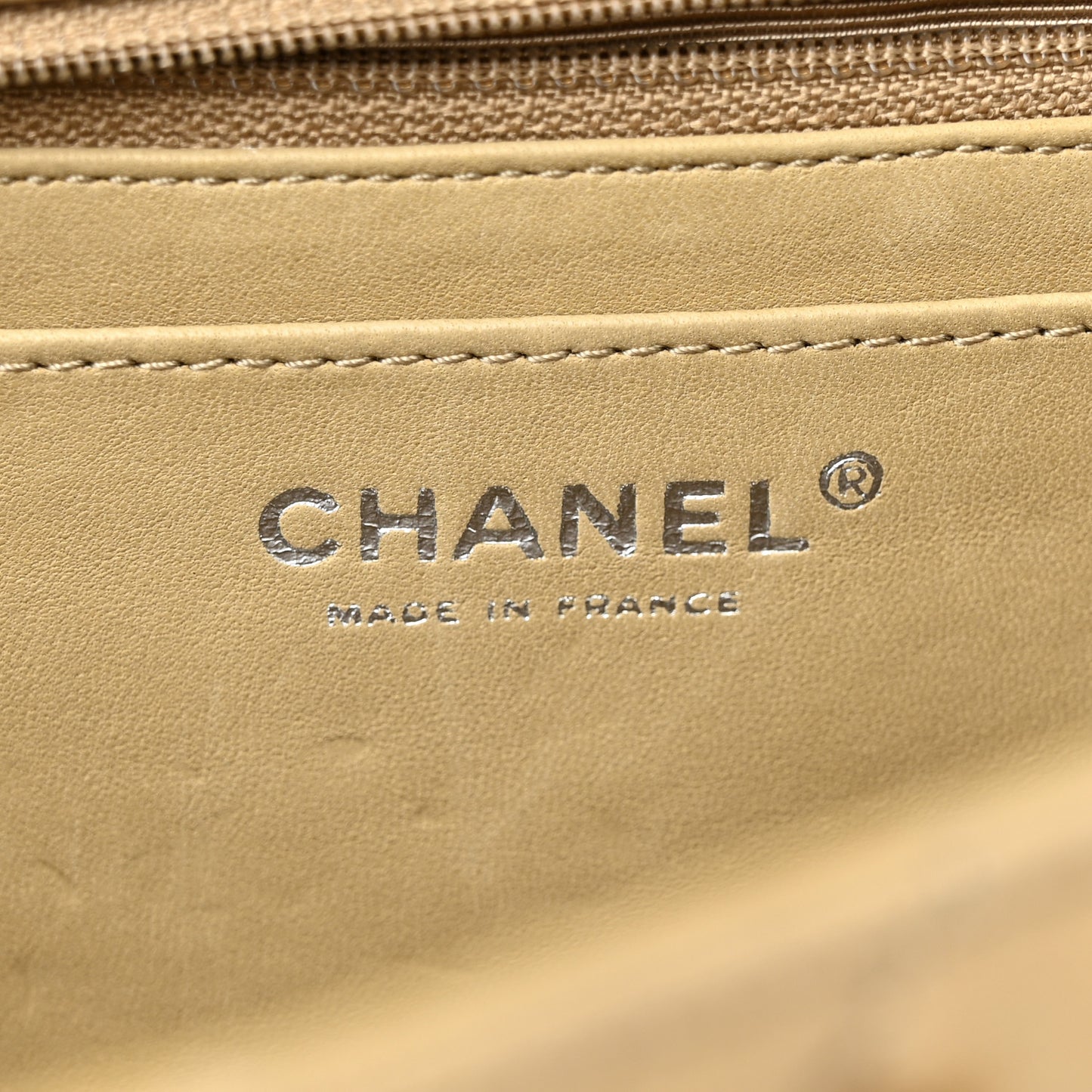 Ostrich Jumbo Single Flap Light Beige
