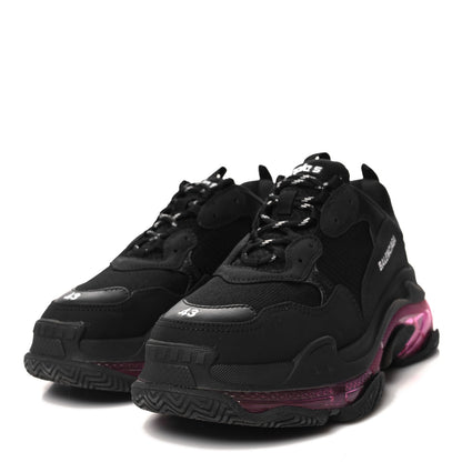 Balenciaga Fabric Mesh Clear Sole Mens Triple S Sneakers 43 Black Pink Neon 3 of 7