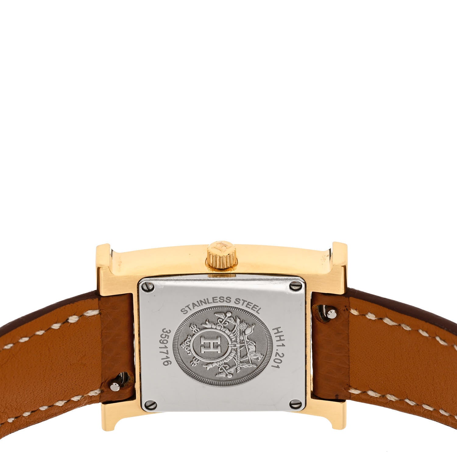 Hermes Stainless Steel Epsom 21mm Heure H Hour Quartz Watch Gold 4 of 5