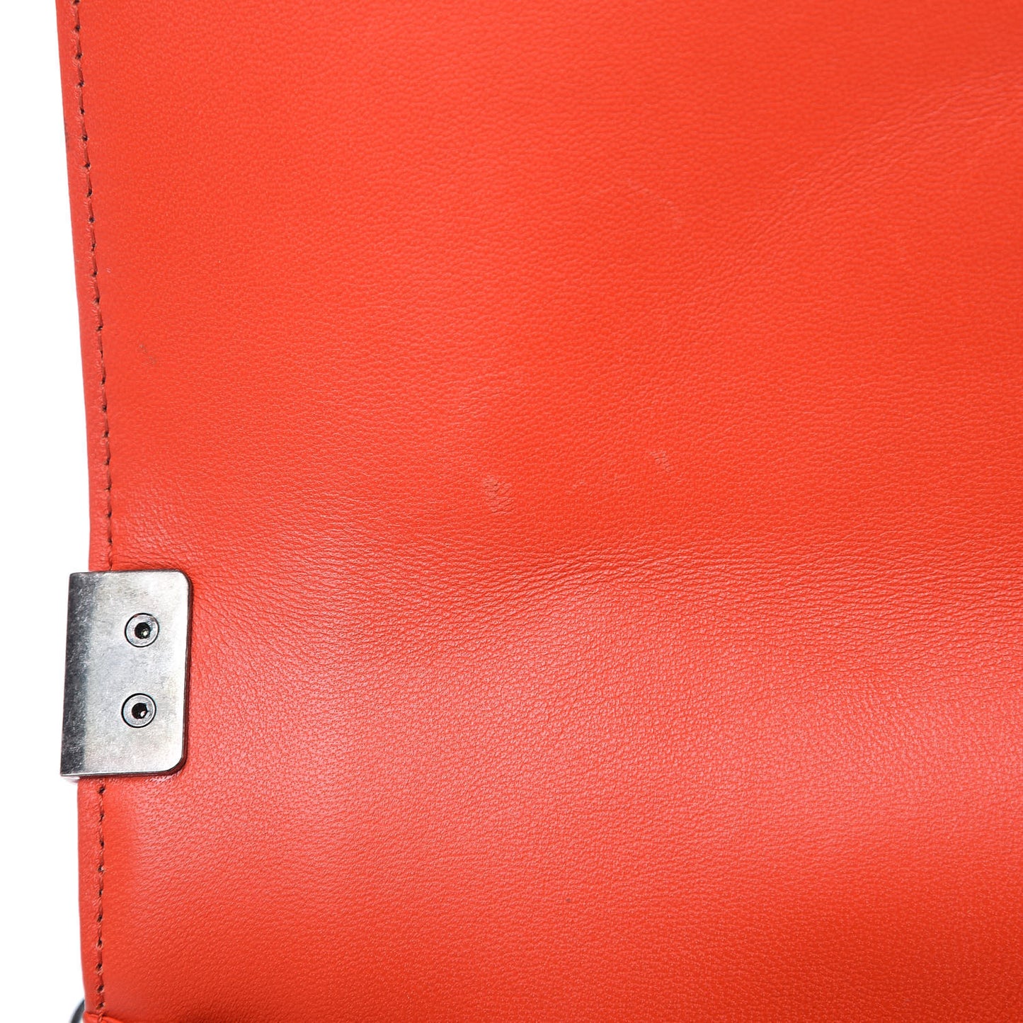 Wrinkled Lambskin Chevron Quilted Medium Boy Flap Orange