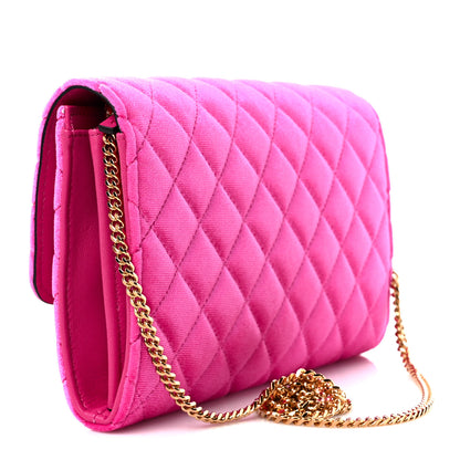Versace Velvet Quilted Medusa Wallet On Chain Pink 3 of 10