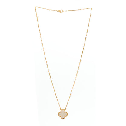 Van Cleef & Arpels 18K Yellow Gold Mother of Pearl Vintage Alhambra Pendant Necklace 3 of 5