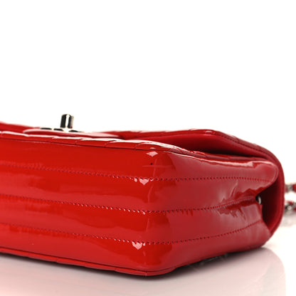 Chanel Patent Calfskin Chevron Quilted Mini Rectangular Flap Red 9 of 9