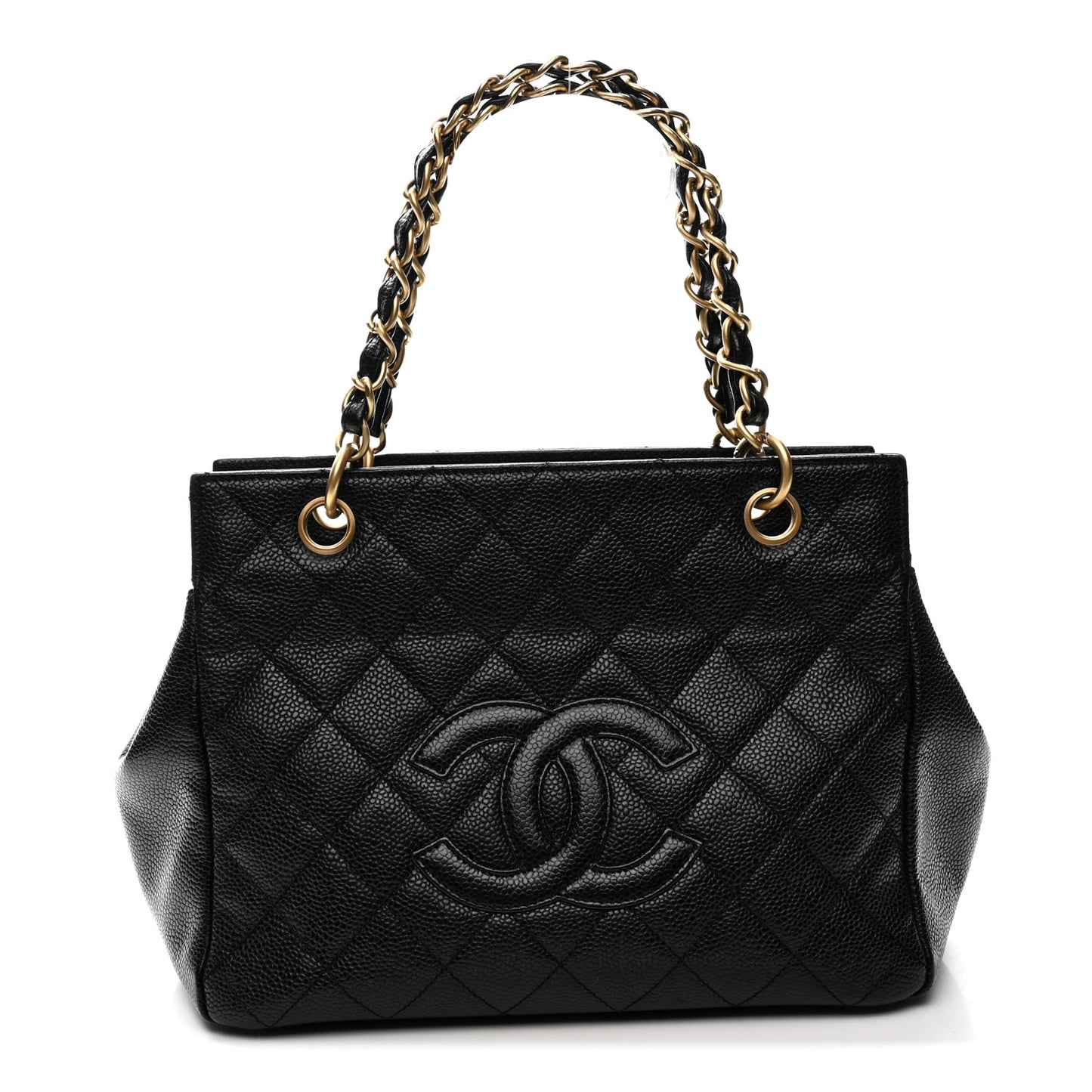 Caviar Quilted Petit Timeless Tote PTT Black