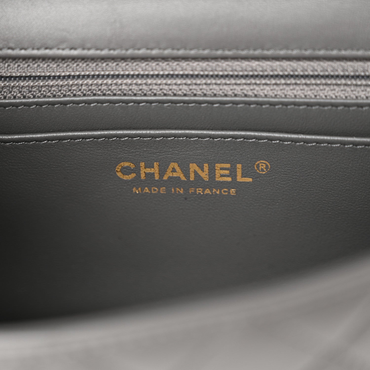 Chanel Lambskin Quilted Mini Rectangular Flap Dark Grey 6 of 11