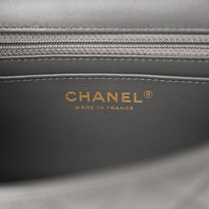 Chanel Lambskin Quilted Mini Rectangular Flap Dark Grey 6 of 11