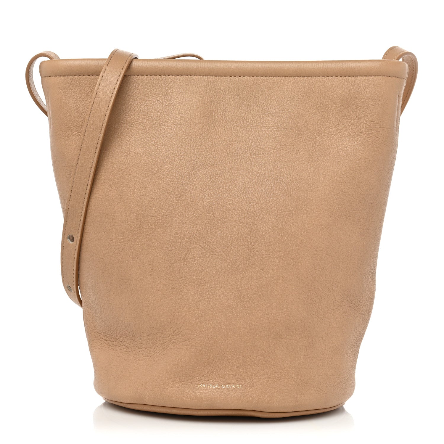 Mansur Gavriel Pebbled Calfskin Zip Bucket Bag Aglio 1 of 12