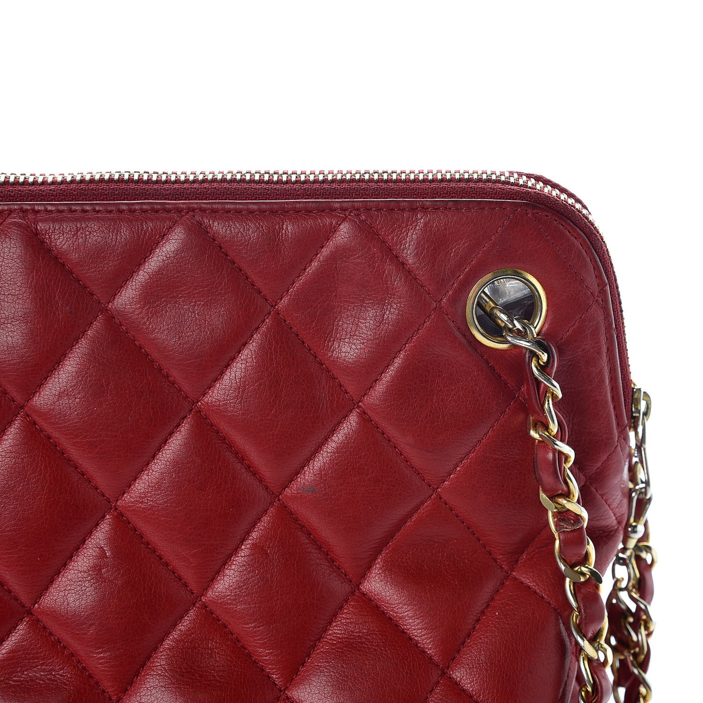 Lambskin Quilted Shoulder Bag Red