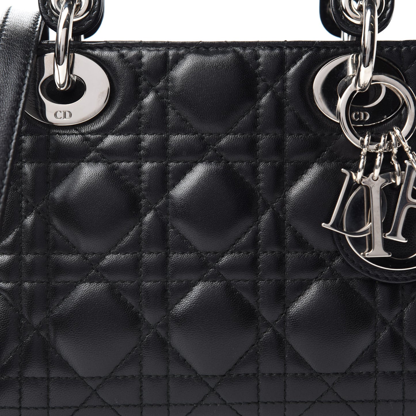 Lambskin Cannage Mini Lady Dior Black