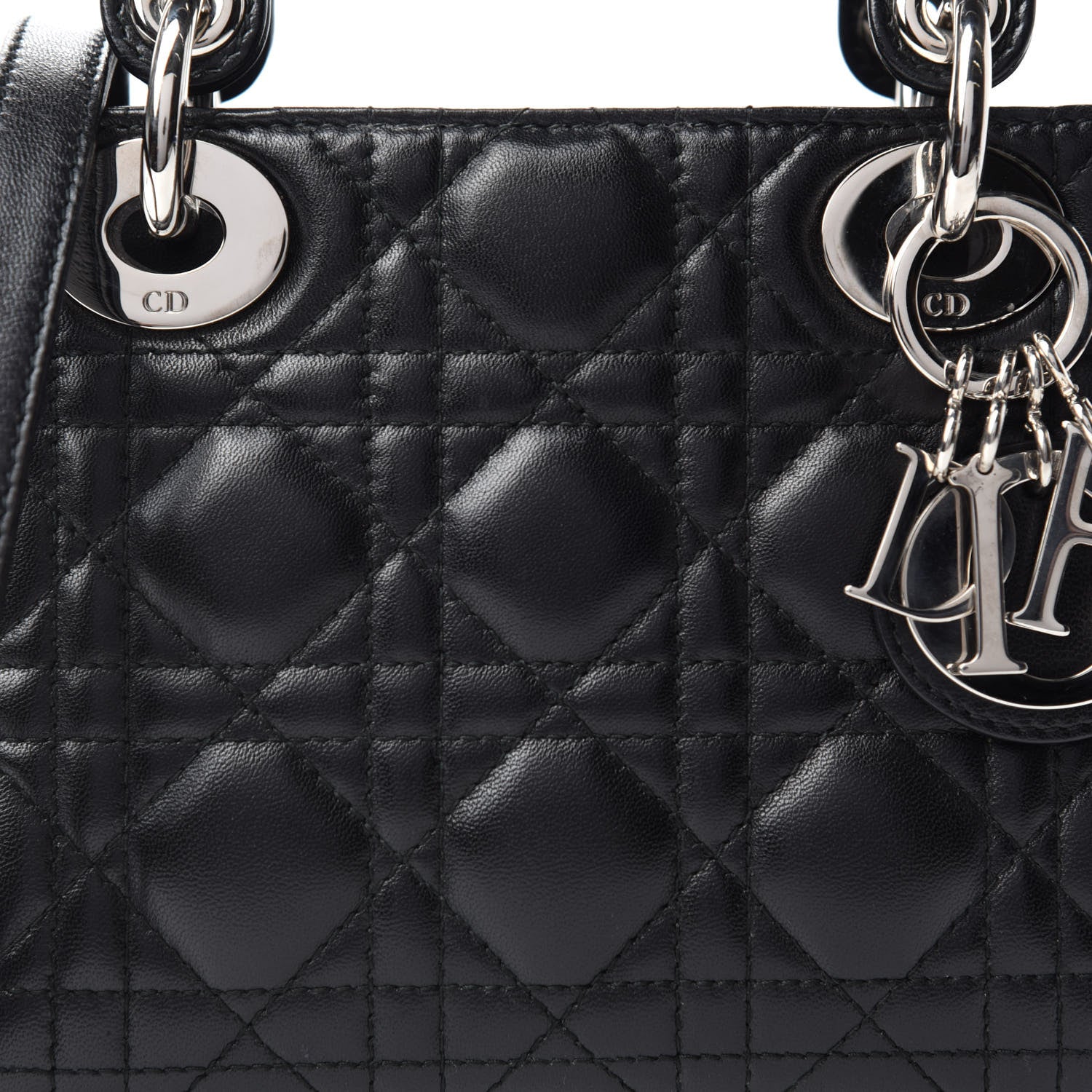 Christian Dior Lambskin Cannage Mini Lady Dior Black 10 of 11
