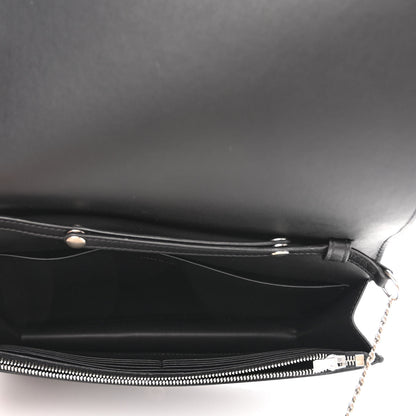 Celine Smooth Lambskin Frame Evening Chain Clutch Black White 5 of 11