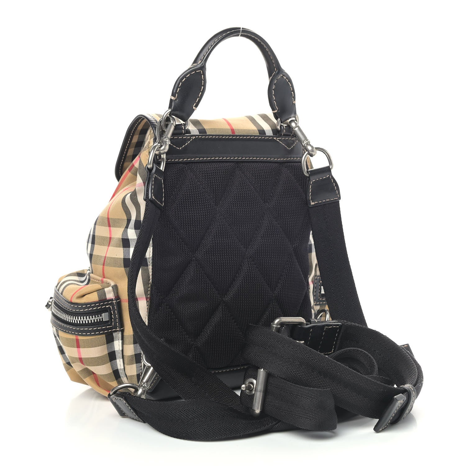 Burberry Nylon Vintage Check Small Rucksack Backpack Antique Yellow 3 of 10