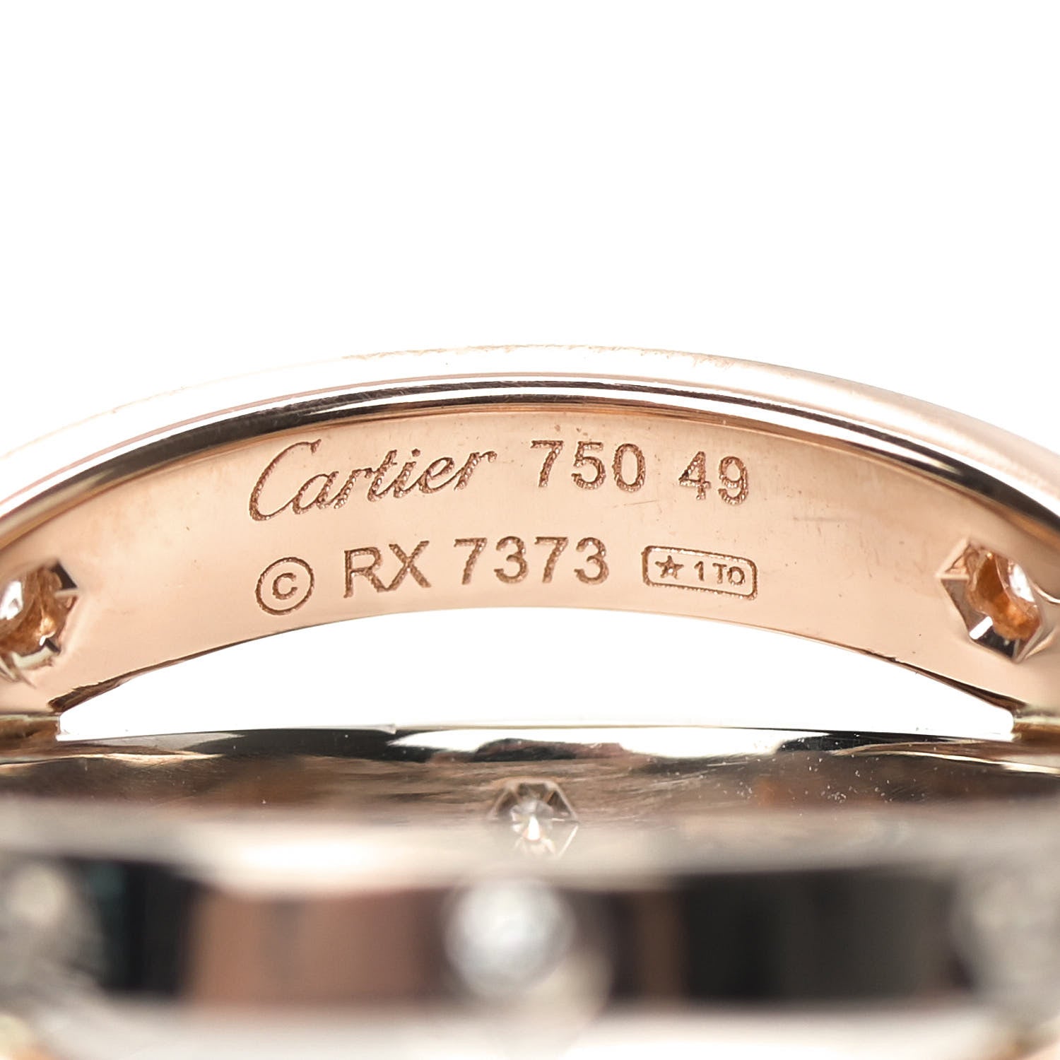 Cartier 18K Pink White Gold 6 Diamond LOVE Ring 49 4.75 4 of 4