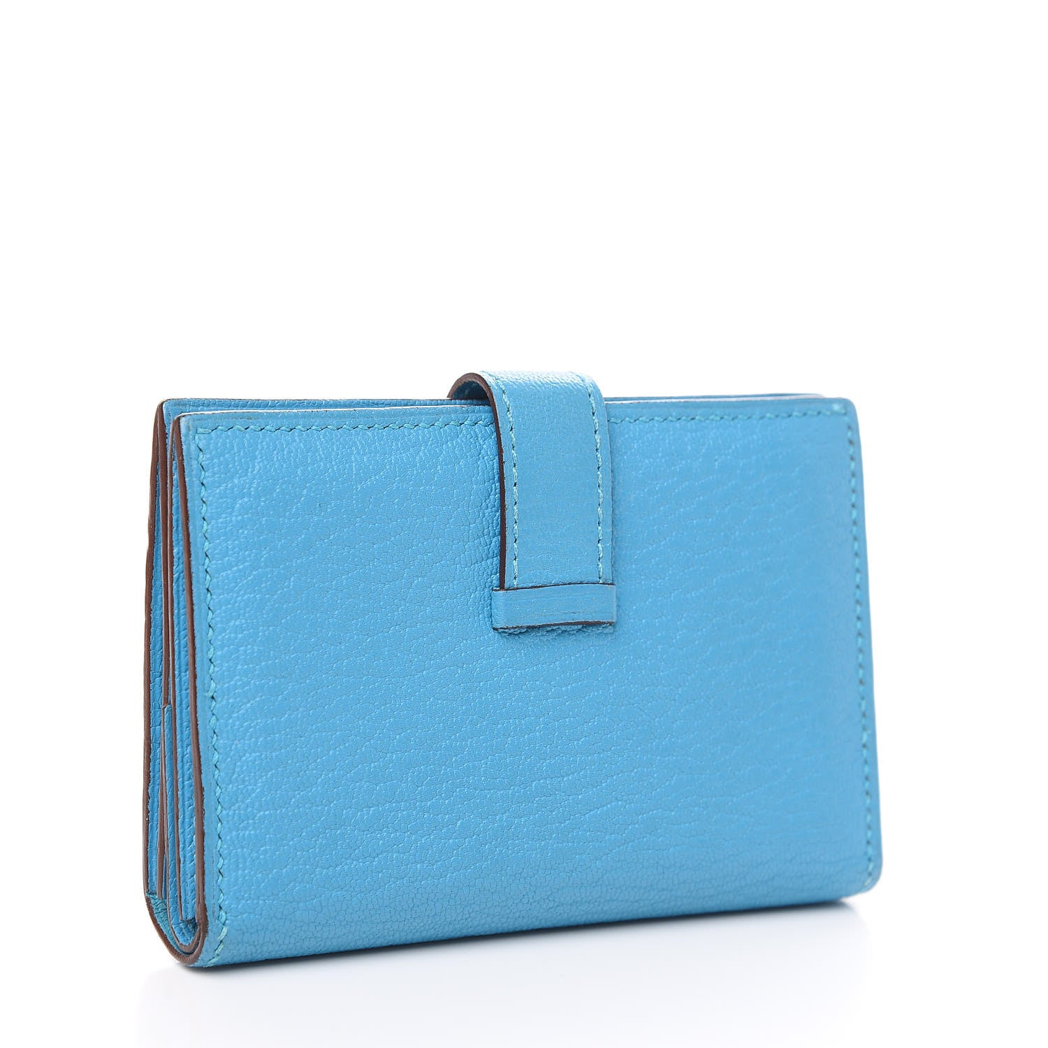 Hermes Chevre Mysore Mini Bearn Wallet Bleu Azteque 2 of 6