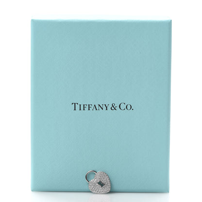 Tiffany Platinum Diamond Small Heart Lock Charm Pendant 4 of 4