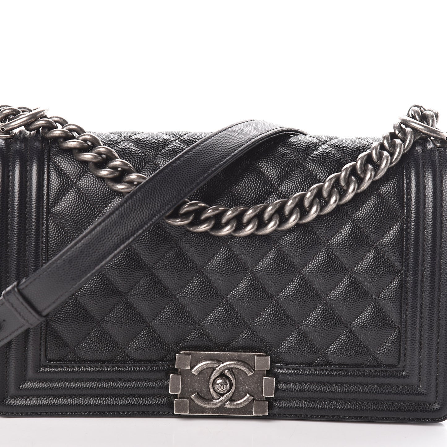 Caviar Quilted Medium Boy Flap Black
