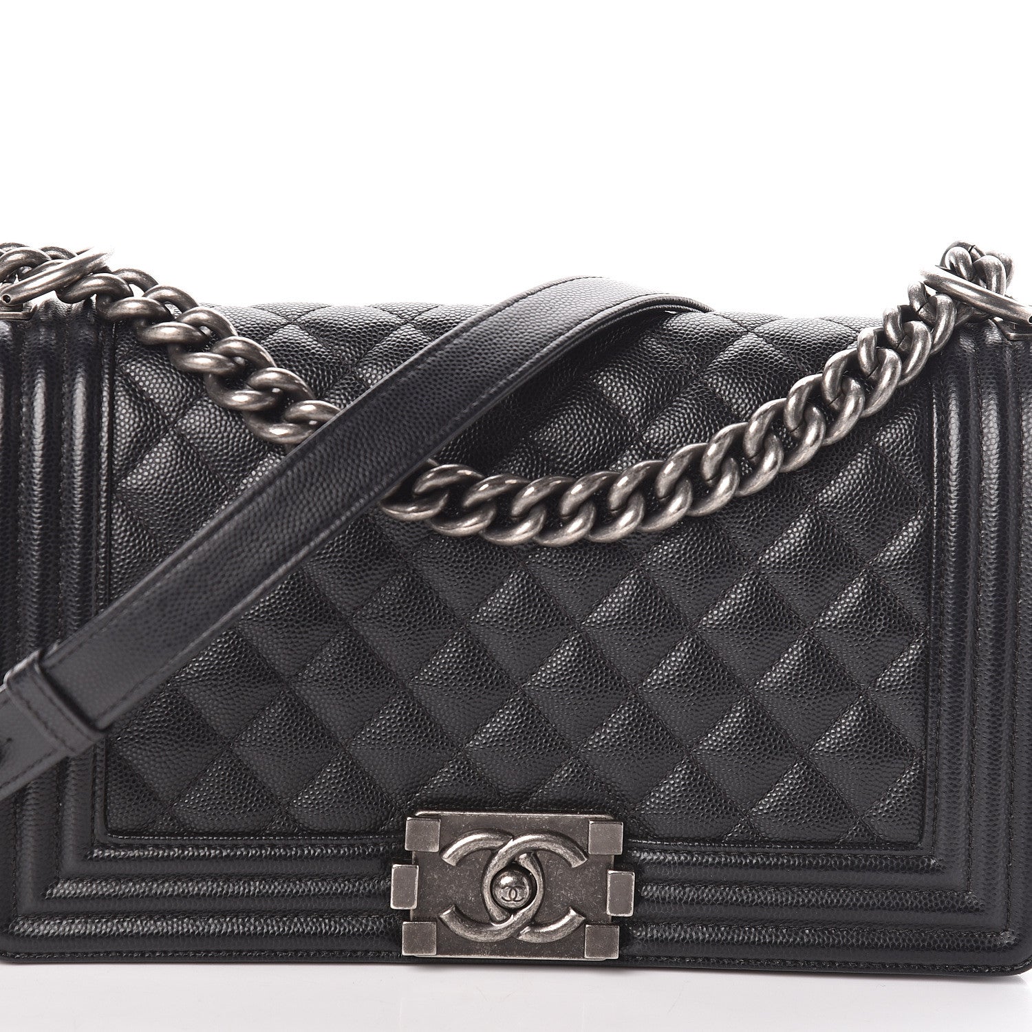 Chanel Caviar Quilted Medium Boy Flap Black 8 of 10