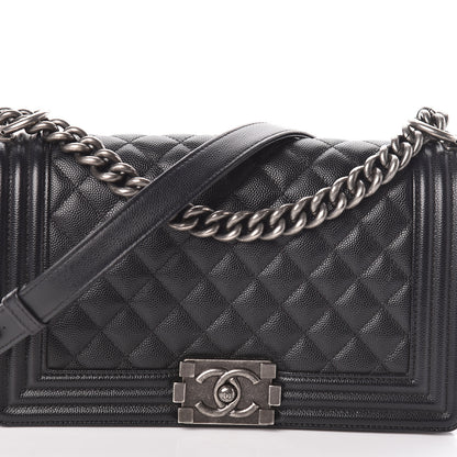 Chanel Caviar Quilted Medium Boy Flap Black 8 of 10