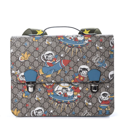 Gucci GG Supreme Monogram Space Cats Childrens Backpack Blue 1 of 9