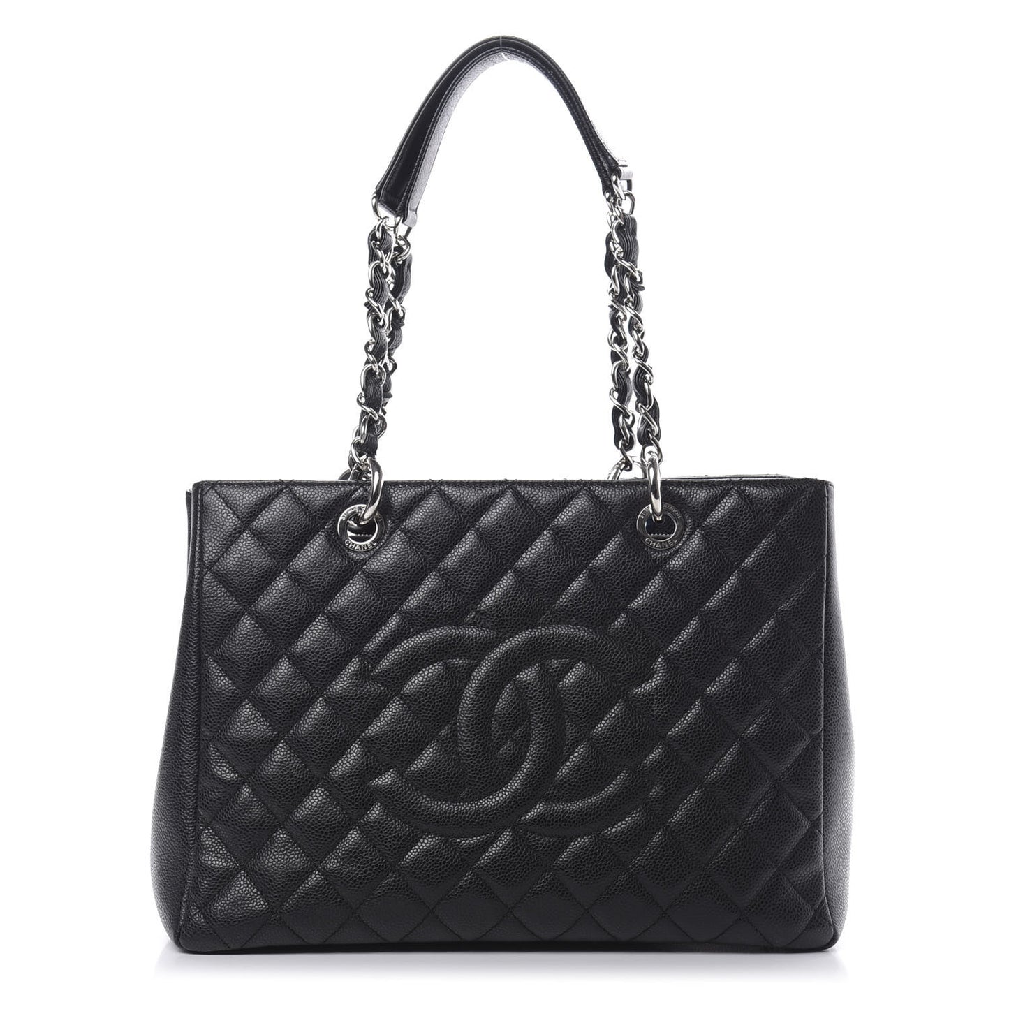 Caviar Quilted Grand Shopping Tote GST Black