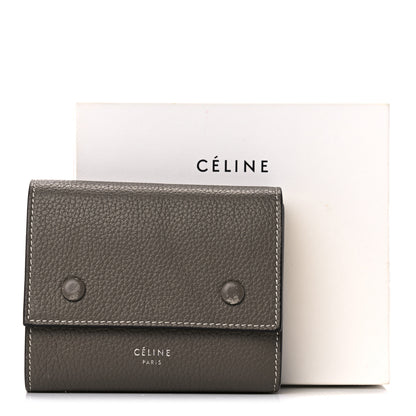 Celine Drummed Calfskin Small Multifunction Folded Wallet Souris 20 of 20